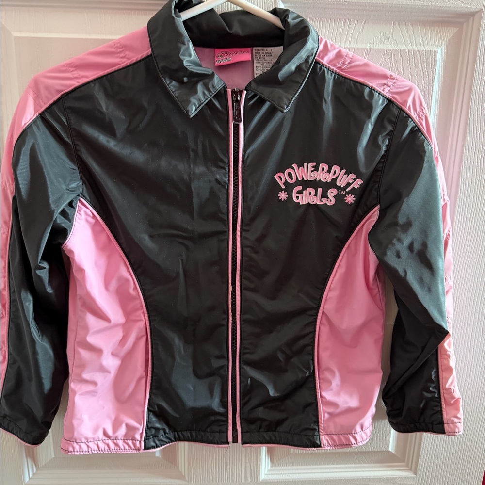 Vintage Cartoon Network Powerpuff Girls Pink and Black Raincoat